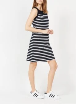 Armor-Lux BELLE-ILE - Blue Striped Short Strappy Dress
