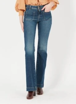 CHARLOTTE - Cotton-blend Bootcut Jeans