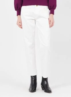 Sessun SANTI DAD O - White Organic Cotton Denim Boyfriend Jeans