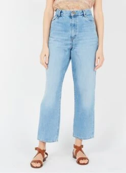 Sessun BAY CRUISE - Blue Straight-cut Stonewashed Jeans