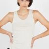 American Vintage BOZY - Beige Round-neck Cotton Tank Top