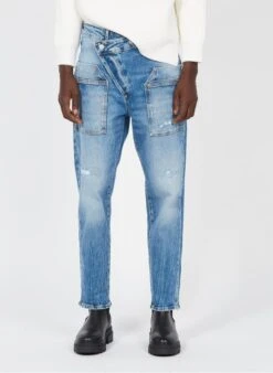 LE TEMPS DES CERISES COSYPOCK - Blue High-rise Faded Straight-leg Jeans