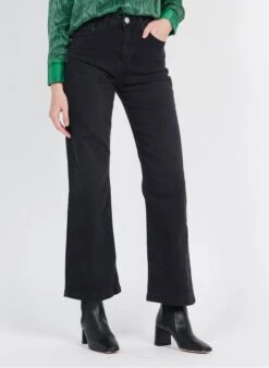 70 - Black Cotton-blend Bootcut Jeans