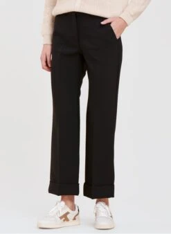 Black 7/8 Straight Pants