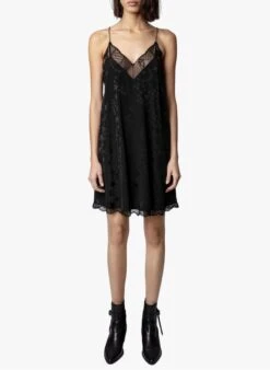 Zadig & Voltaire Ristyz Jac Stars - Black Short Printed Silk Dress