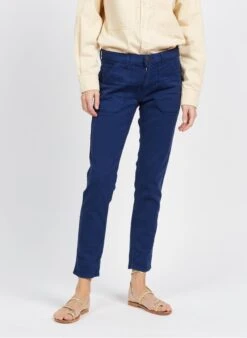 PIERCE LONG - Blue Cotton-blend Straight-leg Jeans
