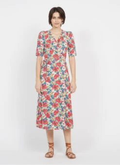 Petite Mendigote MARILOU - Red Printed Viscose Wrap Dress