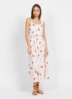 DES PETITS HAUTS EDINETTE - Multicolored Long Printed Boat-neck Dress