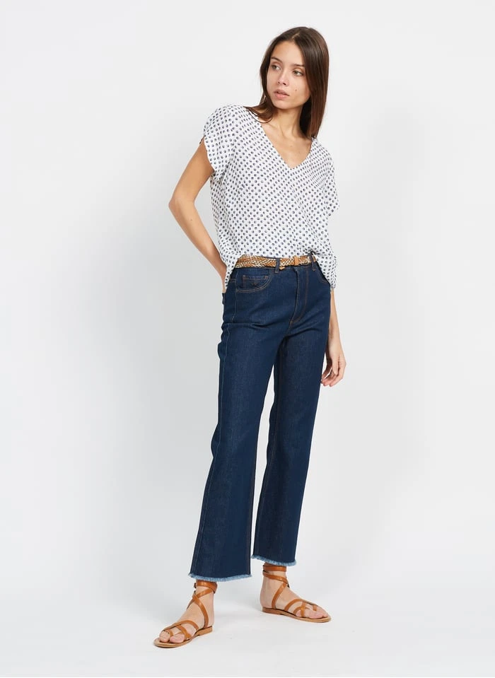 ONE STEP Blue Cotton-blend Straight-leg Jeans - Image 7