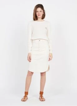 BABY - White Short Cotton-blend Skirt