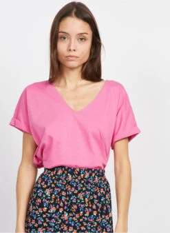 DES PETITS HAUTS ZAELINE - Pink Loose-fit Round-neck T-shirt
