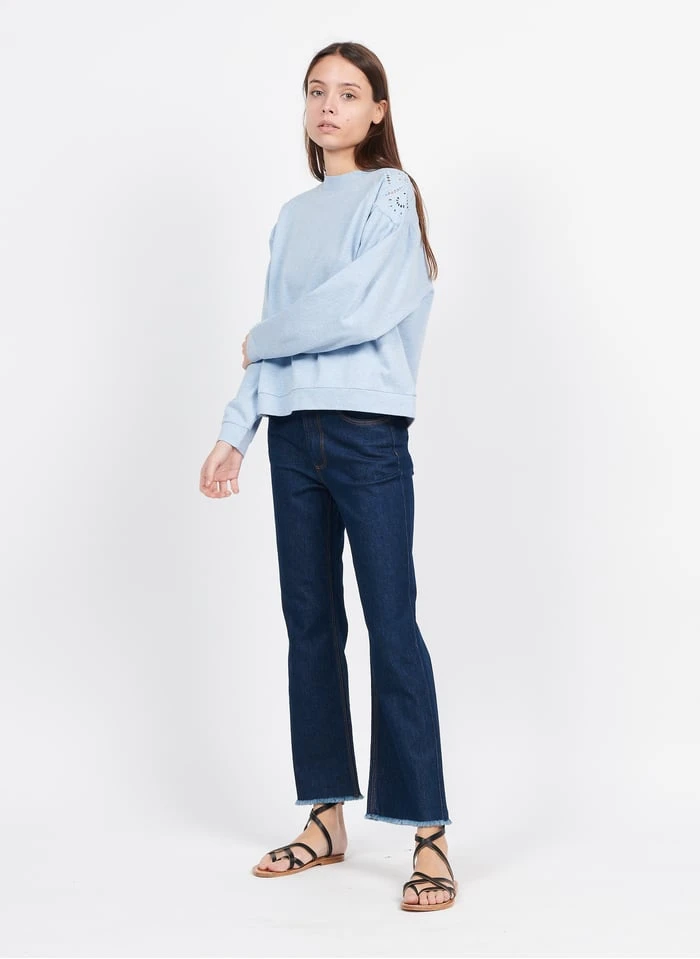 ONE STEP Blue Cotton-blend Straight-leg Jeans - Image 9