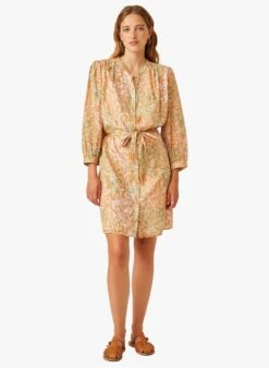 ERMINE - Multicolored Short Printed Cotton Dress