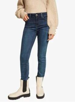 MORGAN POMS - Blue Stonewash High-rise Slim-fit Jeans