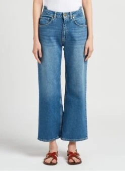 Reiko NADY - Faded Jeans Wide-leg Cotton-blend Jeans