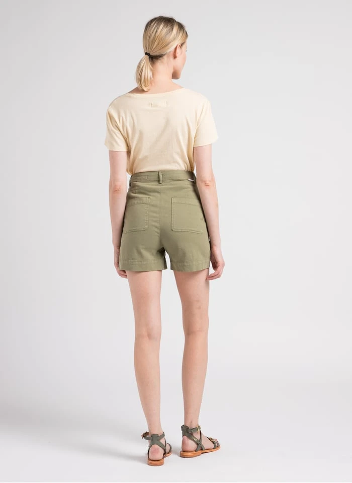 Reiko TAYLOR - Beige Printed Cotton V-neck T-shirt - Image 5