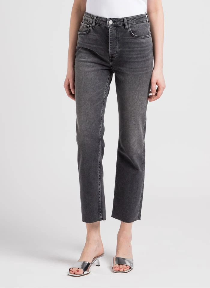 Reiko MILO - Faded Jeans High-rise Straight Cotton-blend Jeans