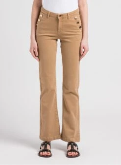 MAISON 123 NINON - Brown High-rise Bootcut Jeans