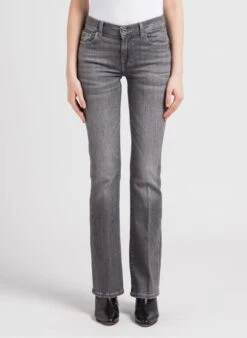 7 For All Mankind SOHO - Grey Mid-rise Stonewashed Bootcut Jeans