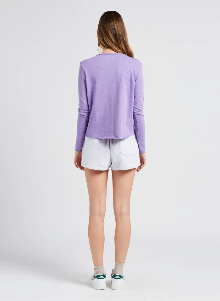 American Vintage SONOMA - Purple V-neck Cotton T-shirt - Image 5