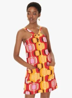 Tara Jarmon RALANA - Red Short Printed Stretch Cotton Dress