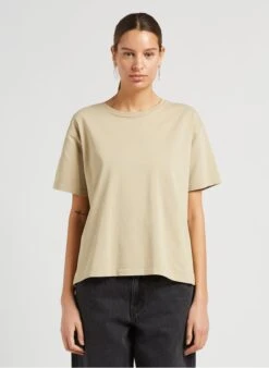 American Vintage FIZVALLEY - Beige Round-neck Cotton T-shirt