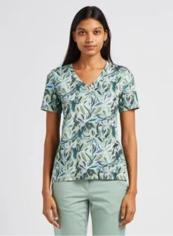 PAUL SMITH Green V-neck T-shirt