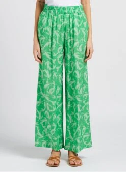 Object OBJRIO - Green Printed Wide-leg Pants