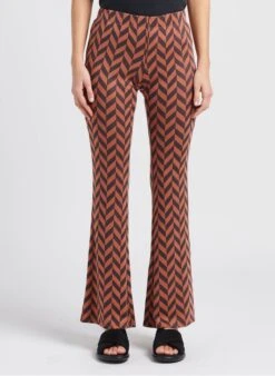 Billabong NEW HEIGHTS - Brown Jacquard Flared Fitted Pants