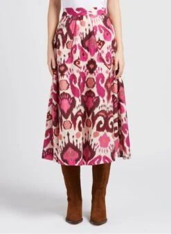 STELLA FOREST JAYA - Pink A-line Printed Cotton Skirt