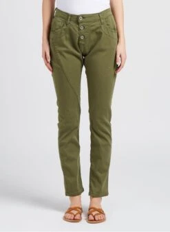 Please Khaki Slim-fit Cotton-blend Pants