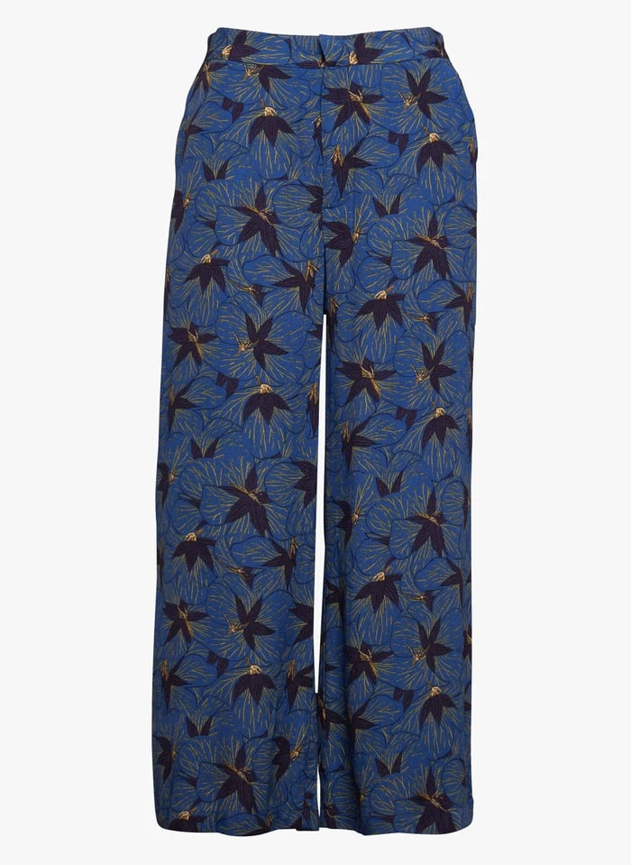 SEE U SOON Blue Flowing Floral Pattern Pants - Image 3
