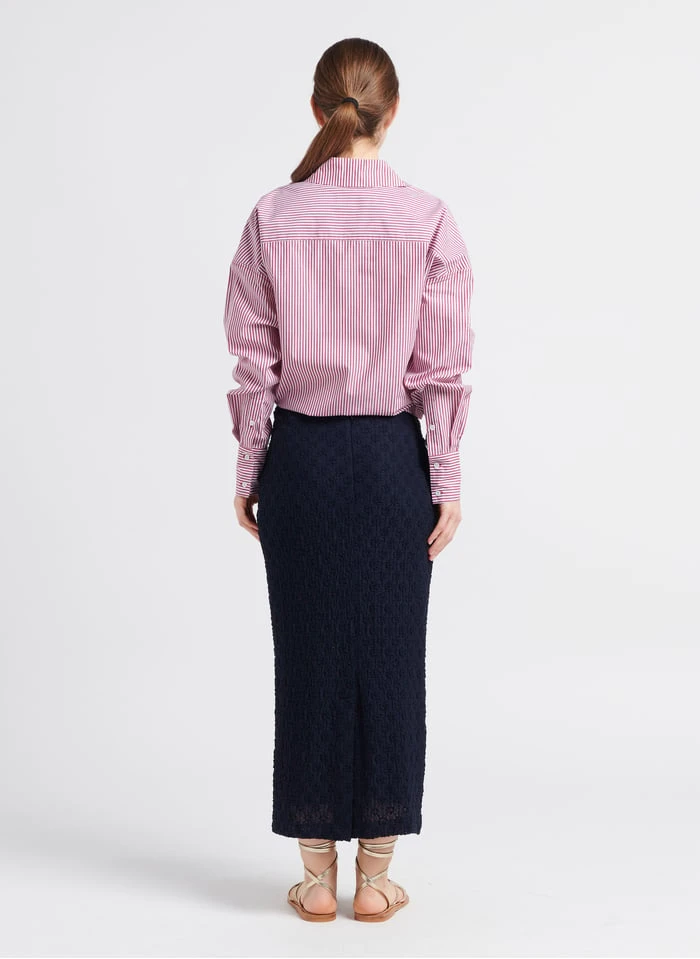 SAM - Blue Cotton-blend Lace Midi Skirt - Image 5