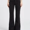 SEE U SOON Black Flared Linen Pants