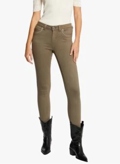 MORGAN PIZZY - Green Cotton-blend Skinny Jeans