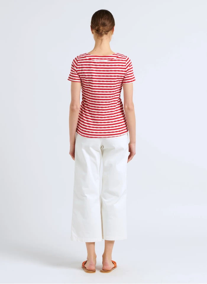 EVA - Pink Striped Round-neck T-shirt - Image 5