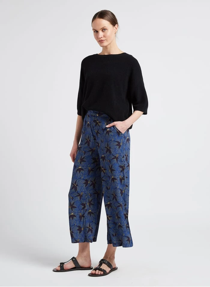 SEE U SOON Blue Flowing Floral Pattern Pants - Image 5