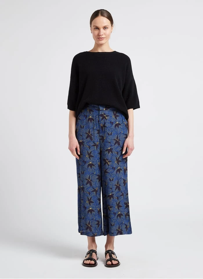 SEE U SOON Blue Flowing Floral Pattern Pants - Image 4