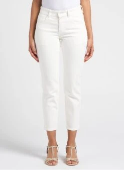 Marc O'Polo White Cropped Cotton-blend Jeans