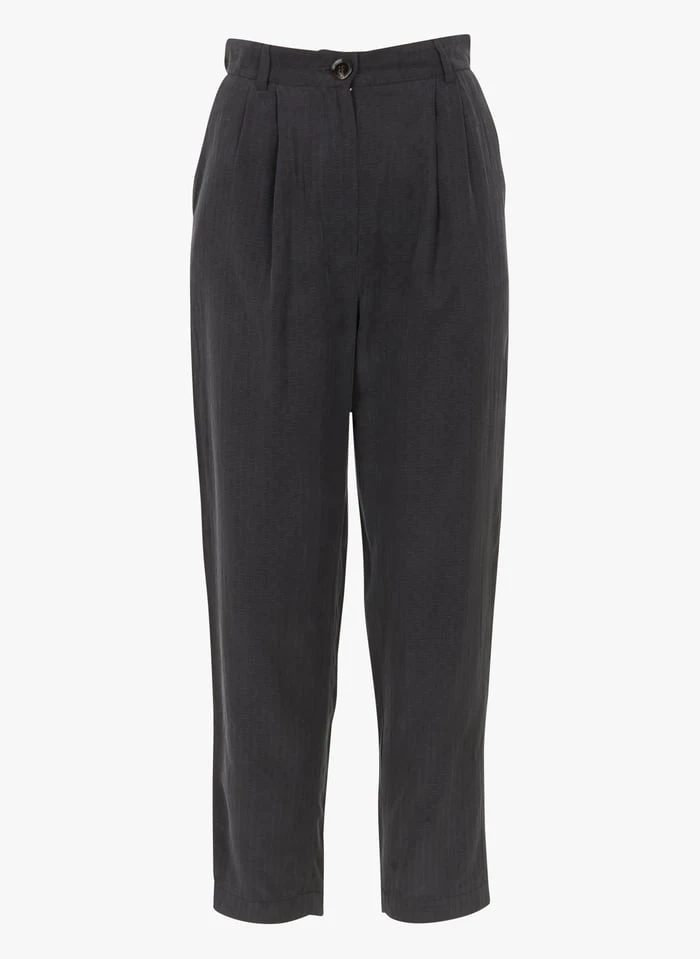 Sessun HONDO - Black Tailored Jacquard Pants - Image 3