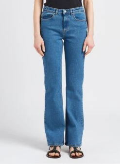 Ikks Blue Flared Cotton-blend Jeans