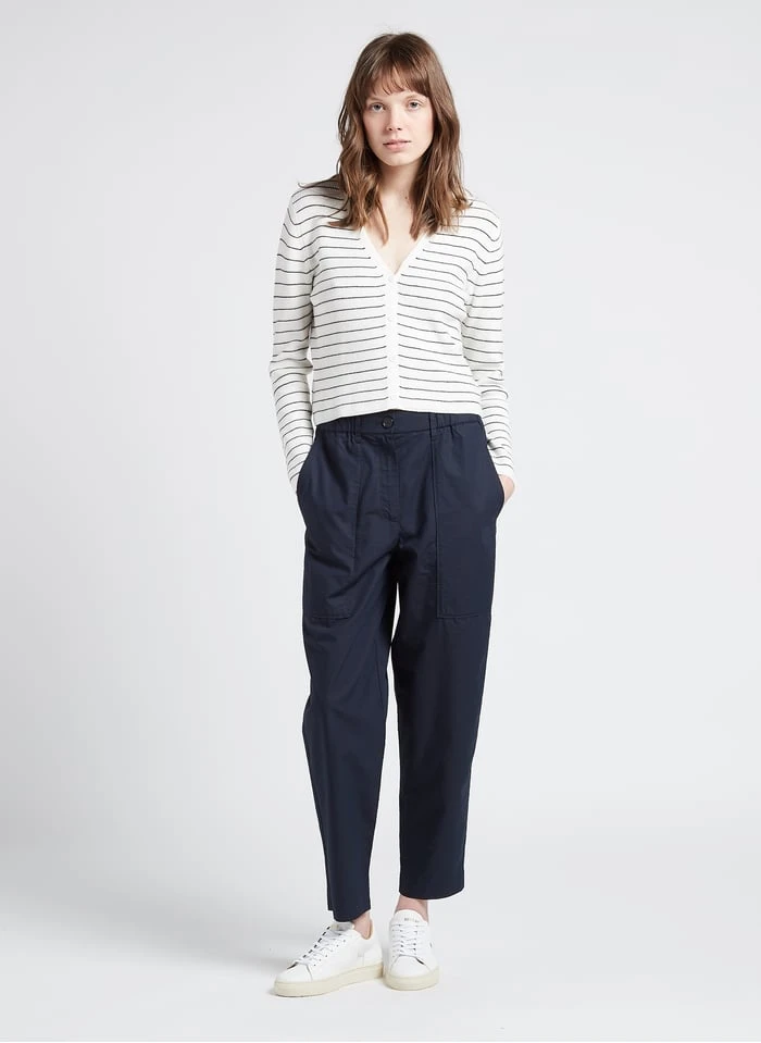 Marc O'Polo Blue Wide-leg Cotton-blend Pants - Image 4