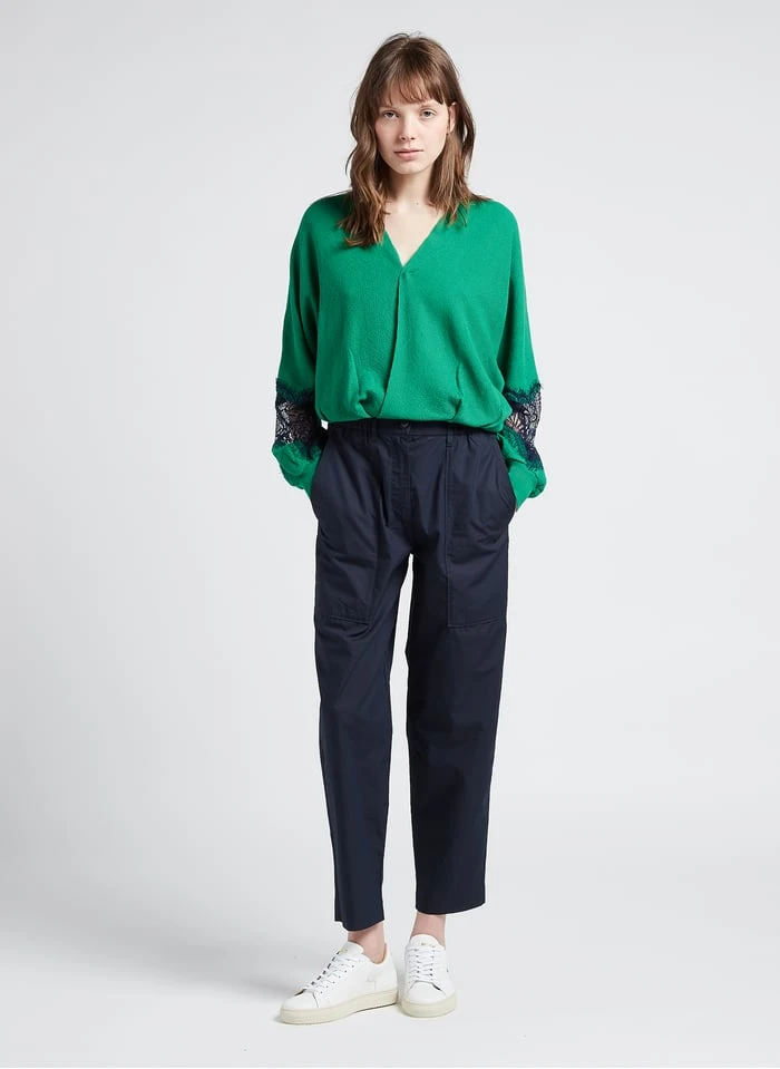 Marc O'Polo Blue Wide-leg Cotton-blend Pants - Image 8