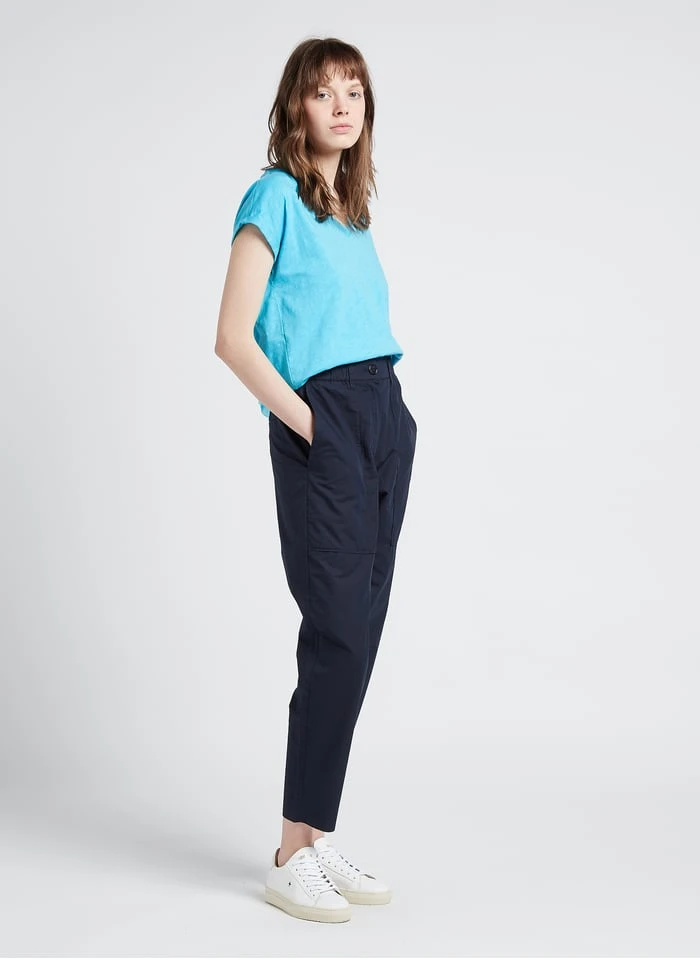 Marc O'Polo Blue Wide-leg Cotton-blend Pants - Image 12