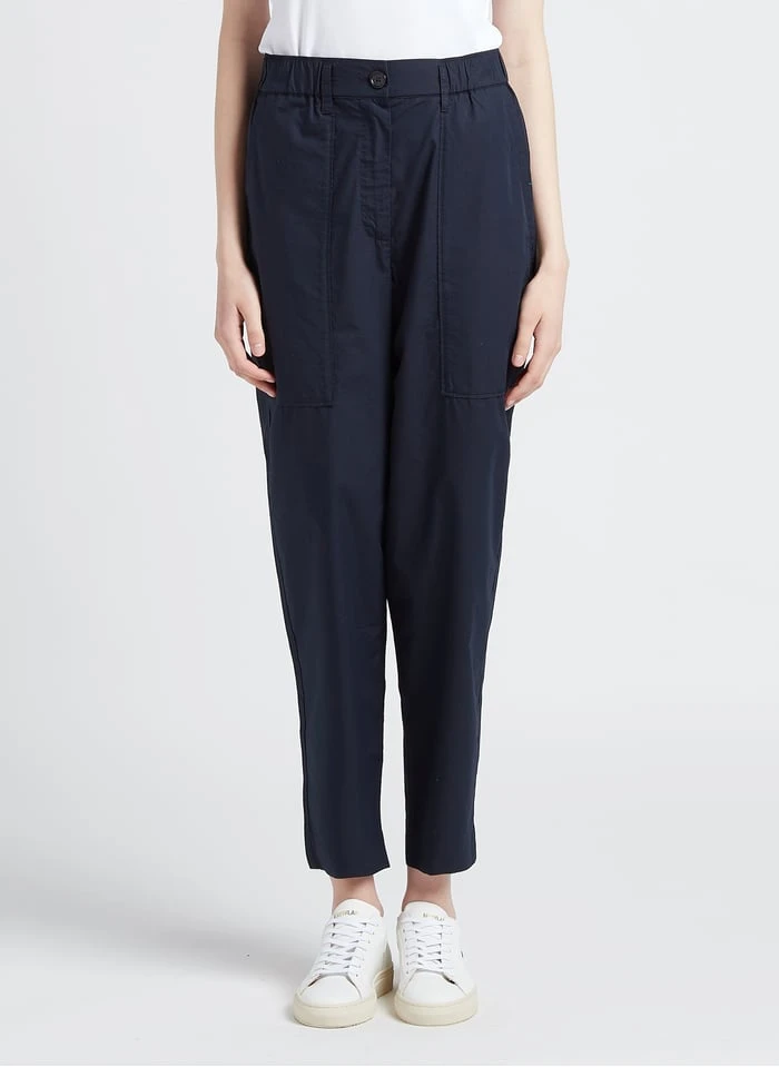 Marc O'Polo Blue Wide-leg Cotton-blend Pants
