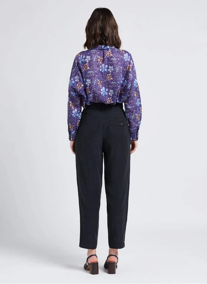 Sessun HONDO - Black Tailored Jacquard Pants - Image 7