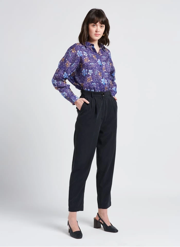Sessun HONDO - Black Tailored Jacquard Pants - Image 6