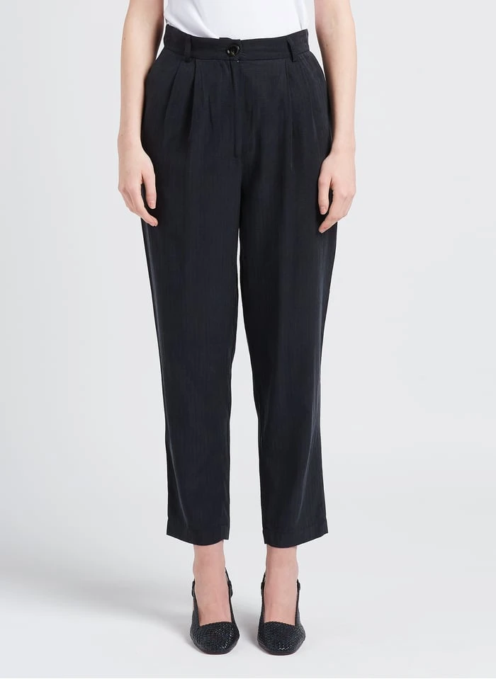 Sessun HONDO - Black Tailored Jacquard Pants