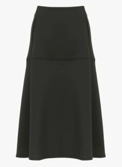 Max Mara Leisure FRINE - Black A-line Stretchy Midi Skirt