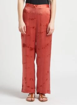 JIMMY - Pink Flowing Satin-effect Straight-leg Pants